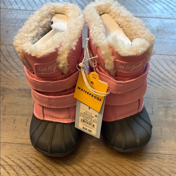 Cat & Jack Pink and Gray Kids Boots - Picture 4 of 8